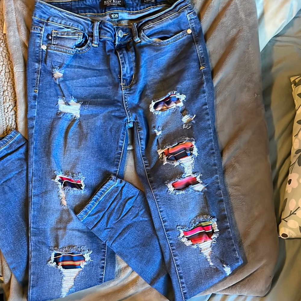 Judy Blue Serape Patch Skinny Jeans 👖